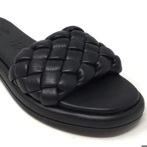 Seychelles Bellisima Leather Slides Sandals Black 10